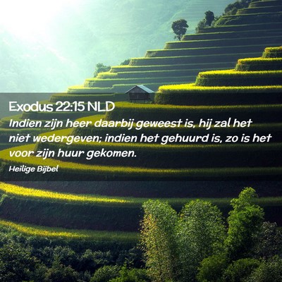 Picture 02 - Exodus 22:15 NLD - Indien zijn heer daarbij geweest is, hij zal het - Bible Verse Picture