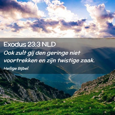 Picture 02 - Exodus 23:3 NLD - Ook zult gij den geringe niet voortrekken en zijn - Bible Verse Picture