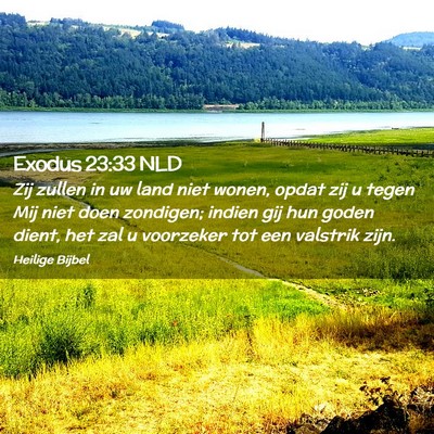 Picture 02 - Exodus 23:33 NLD - Zij zullen in uw land niet wonen, opdat zij u - Bible Verse Picture