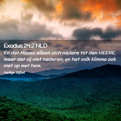 Picture 02 - Exodus 24:2 NLD - En dat Mozes alleen zich nadere tot den HEERE, - Bible Verse Picture