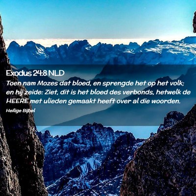 Picture 02 - Exodus 24:8 NLD - Toen nam Mozes dat bloed, en sprengde het op het - Bible Verse Picture
