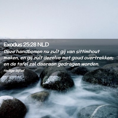 Picture 02 - Exodus 25:28 NLD - Deze handbomen nu zult gij van sittimhout maken, - Bible Verse Picture