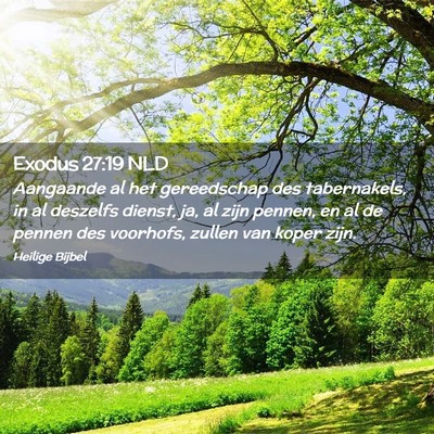 Picture 02 - Exodus 27:19 NLD - Aangaande al het gereedschap des tabernakels, in - Bible Verse Picture
