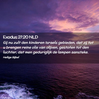 Picture 02 - Exodus 27:20 NLD - Gij nu zult den kinderen Israels gebieden, dat - Bible Verse Picture