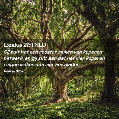Picture 02 - Exodus 27:4 NLD - Gij zult het een rooster maken van koperen - Bible Verse Picture