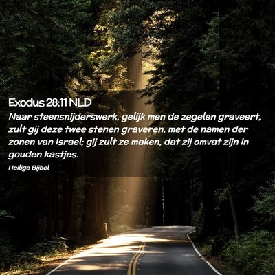 Picture 02 - Exodus 28:11 NLD - Naar steensnijderswerk, gelijk men de zegelen - Bible Verse Picture