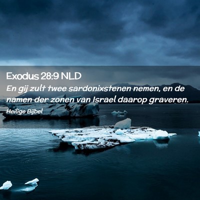 Picture 02 - Exodus 28:9 NLD - En gij zult twee sardonixstenen nemen, en de - Bible Verse Picture