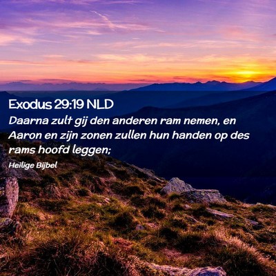 Picture 02 - Exodus 29:19 NLD - Daarna zult gij den anderen ram nemen, en Aaron - Bible Verse Picture