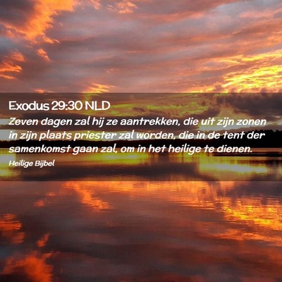 Picture 02 - Exodus 29:30 NLD - Zeven dagen zal hij ze aantrekken, die uit zijn - Bible Verse Picture