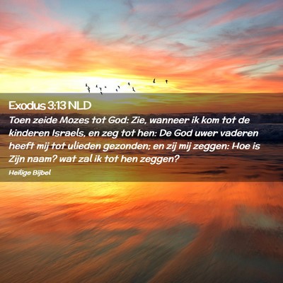 Picture 02 - Exodus 3:13 NLD - Toen zeide Mozes tot God: Zie, wanneer ik kom tot - Bible Verse Picture