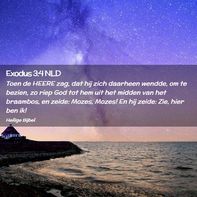 Picture 02 - Exodus 3:4 NLD - Toen de HEERE zag, dat hij zich daarheen wendde, - Bible Verse Picture