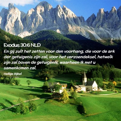 Picture 02 - Exodus 30:6 NLD - En gij zult het zetten voor den voorhang, die - Bible Verse Picture