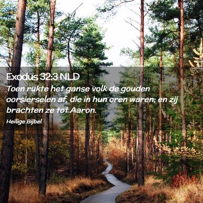 Picture 02 - Exodus 32:3 NLD - Toen rukte het ganse volk de gouden oorsierselen - Bible Verse Picture