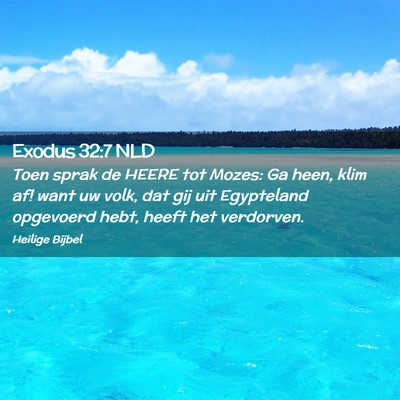 Picture 02 - Exodus 32:7 NLD - Toen sprak de HEERE tot Mozes: Ga heen, klim af! - Bible Verse Picture