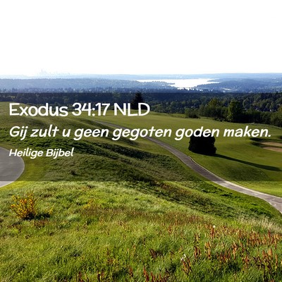 Picture 02 - Exodus 34:17 NLD - Gij zult u geen gegoten goden - Bible Verse Picture