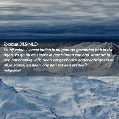 Picture 02 - Exodus 34:9 NLD - En hij zeide: Heere! indien ik nu genade gevonden - Bible Verse Picture