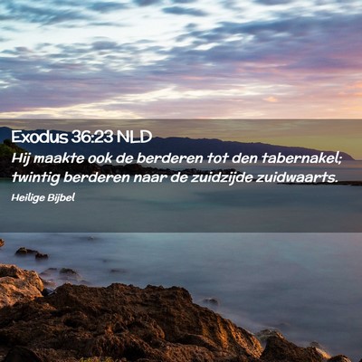 Picture 02 - Exodus 36:23 NLD - Hij maakte ook de berderen tot den tabernakel; - Bible Verse Picture