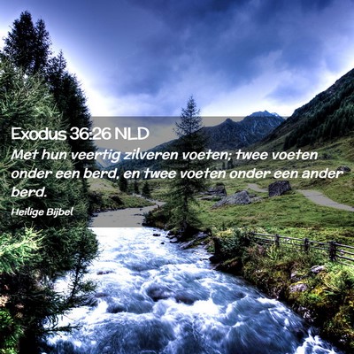 Picture 02 - Exodus 36:26 NLD - Met hun veertig zilveren voeten; twee voeten - Bible Verse Picture