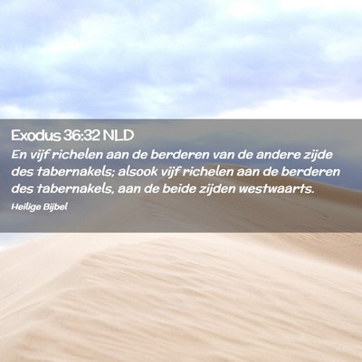 Picture 02 - Exodus 36:32 NLD - En vijf richelen aan de berderen van de andere - Bible Verse Picture