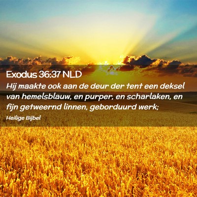 Picture 02 - Exodus 36:37 NLD - Hij maakte ook aan de deur der tent een deksel - Bible Verse Picture