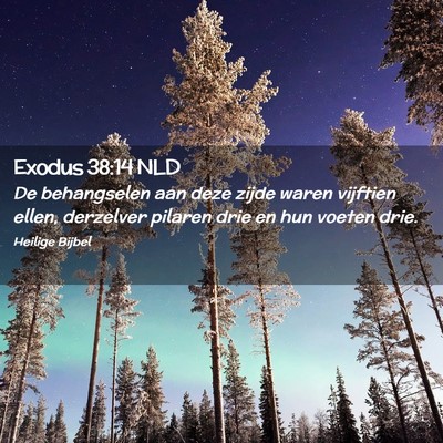 Picture 02 - Exodus 38:14 NLD - De behangselen aan deze zijde waren vijftien - Bible Verse Picture