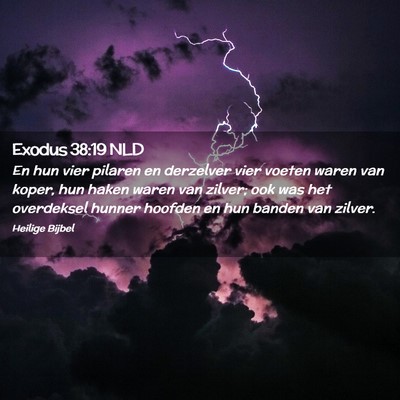Picture 02 - Exodus 38:19 NLD - En hun vier pilaren en derzelver vier voeten - Bible Verse Picture