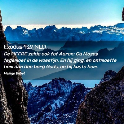 Picture 02 - Exodus 4:27 NLD - De HEERE zeide ook tot Aaron: Ga Mozes tegemoet - Bible Verse Picture