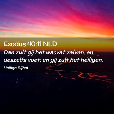 Picture 02 - Exodus 40:11 NLD - Dan zult gij het wasvat zalven, en deszelfs voet; - Bible Verse Picture