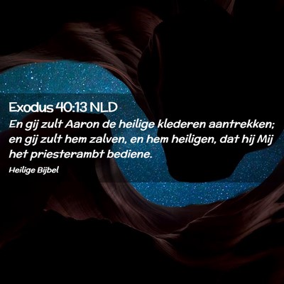 Picture 02 - Exodus 40:13 NLD - En gij zult Aaron de heilige klederen aantrekken; - Bible Verse Picture