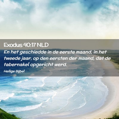 Picture 02 - Exodus 40:17 NLD - En het geschiedde in de eerste maand, in het - Bible Verse Picture