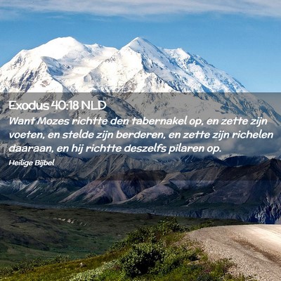 Picture 02 - Exodus 40:18 NLD - Want Mozes richtte den tabernakel op, en zette - Bible Verse Picture