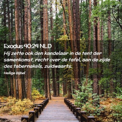 Picture 02 - Exodus 40:24 NLD - Hij zette ook den kandelaar in de tent der - Bible Verse Picture