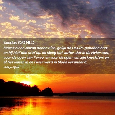 Picture 02 - Exodus 7:20 NLD - Mozes nu en Aaron deden alzo, gelijk de HEERE - Bible Verse Picture