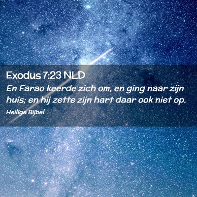 Picture 02 - Exodus 7:23 NLD - En Farao keerde zich om, en ging naar zijn huis; - Bible Verse Picture
