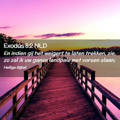 Picture 02 - Exodus 8:2 NLD - En indien gij het weigert te laten trekken, zie, - Bible Verse Picture