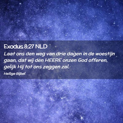 Picture 02 - Exodus 8:27 NLD - Laat ons den weg van drie dagen in de woestijn - Bible Verse Picture