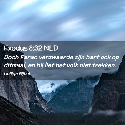 Picture 02 - Exodus 8:32 NLD - Doch Farao verzwaarde zijn hart ook op ditmaal, - Bible Verse Picture