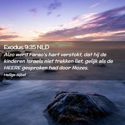 Picture 02 - Exodus 9:35 NLD - Alzo werd Farao's hart verstokt, dat hij de - Bible Verse Picture