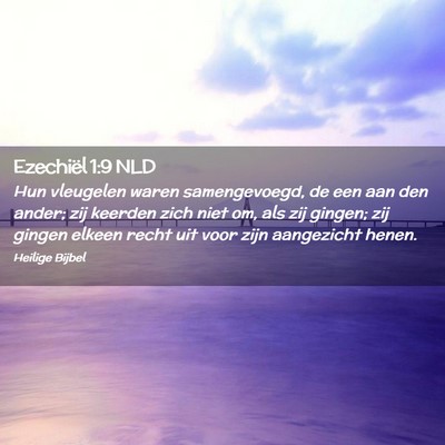 Picture 02 - Ezechiël 1:9 NLD - Hun vleugelen waren samengevoegd, de een aan den - Bible Verse Picture