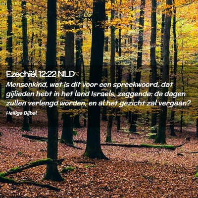 Picture 02 - Ezechiël 12:22 NLD - Mensenkind, wat is dit voor een spreekwoord, dat - Bible Verse Picture