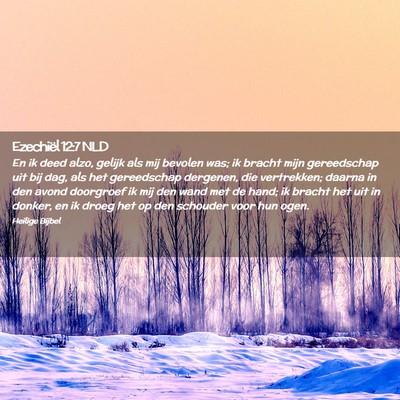 Picture 02 - Ezechiël 12:7 NLD - En ik deed alzo, gelijk als mij bevolen was; ik - Bible Verse Picture