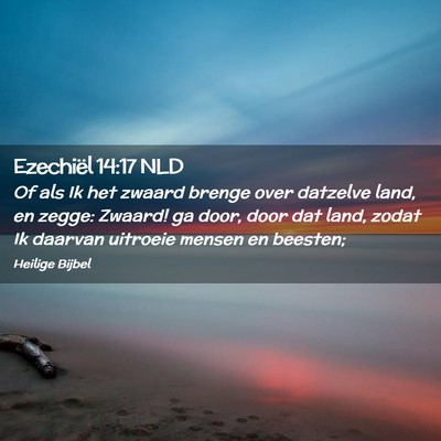 Picture 02 - Ezechiël 14:17 NLD - Of als Ik het zwaard brenge over datzelve land, - Bible Verse Picture