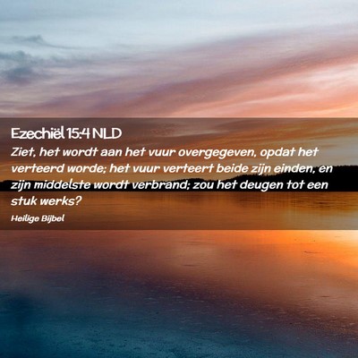 Picture 02 - Ezechiël 15:4 NLD - Ziet, het wordt aan het vuur overgegeven, opdat - Bible Verse Picture