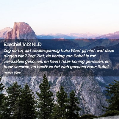Picture 02 - Ezechiël 17:12 NLD - Zeg nu tot dat wederspannig huis: Weet gij niet, - Bible Verse Picture