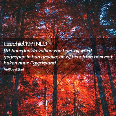 Picture 02 - Ezechiël 19:4 NLD - Dit hoorden de volken van hem, hij werd gegrepen - Bible Verse Picture