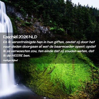 Picture 02 - Ezechiël 20:26 NLD - En Ik verontreinigde hen in hun giften, omdat zij - Bible Verse Picture