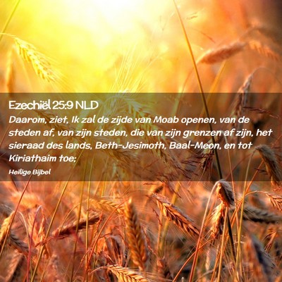 Picture 02 - Ezechiël 25:9 NLD - Daarom, ziet, Ik zal de zijde van Moab openen, - Bible Verse Picture
