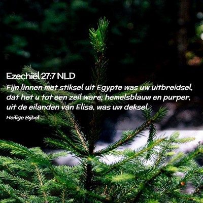 Picture 02 - Ezechiël 27:7 NLD - Fijn linnen met stiksel uit Egypte was uw - Bible Verse Picture