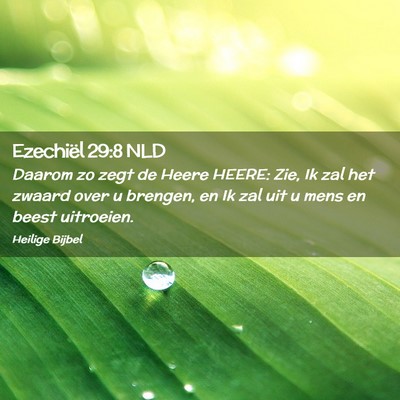 Picture 02 - Ezechiël 29:8 NLD - Daarom zo zegt de Heere HEERE: Zie, Ik zal het - Bible Verse Picture