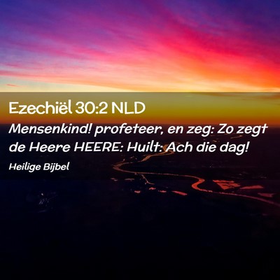 Picture 02 - Ezechiël 30:2 NLD - Mensenkind! profeteer, en zeg: Zo zegt de Heere - Bible Verse Picture